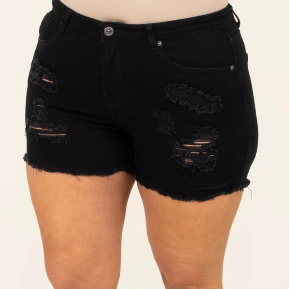 Celebrity Pink High Rise Black Cut-Out Shorts Size 27 NEW